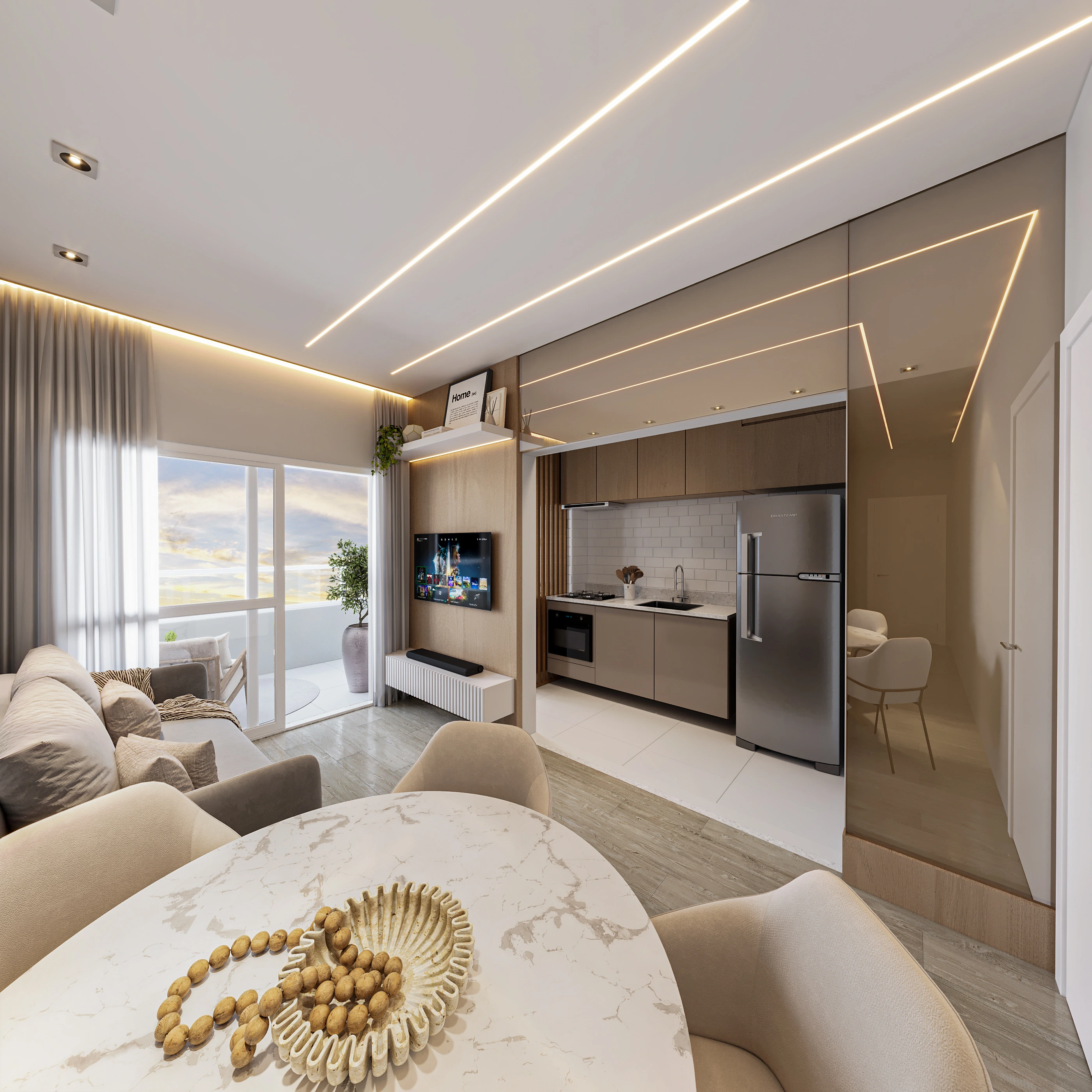 Sala e cozinha
